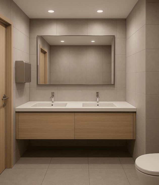 Modern Minimalist Office Restroom