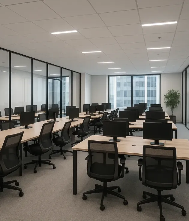 Modern Office with Glass Partitions