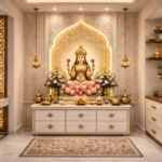 Sacred Serenity: A Luxurious Home Temple Interior Dedicated to Goddess Lakshmi