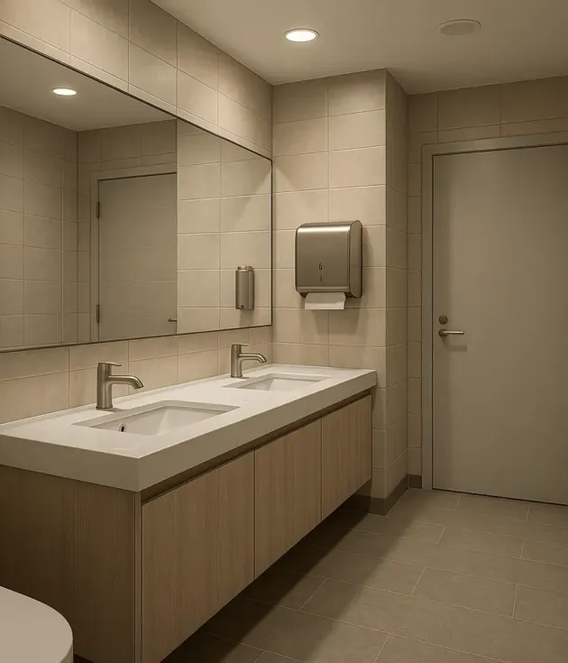 Modern Style Washroom Design For a Small Office Space